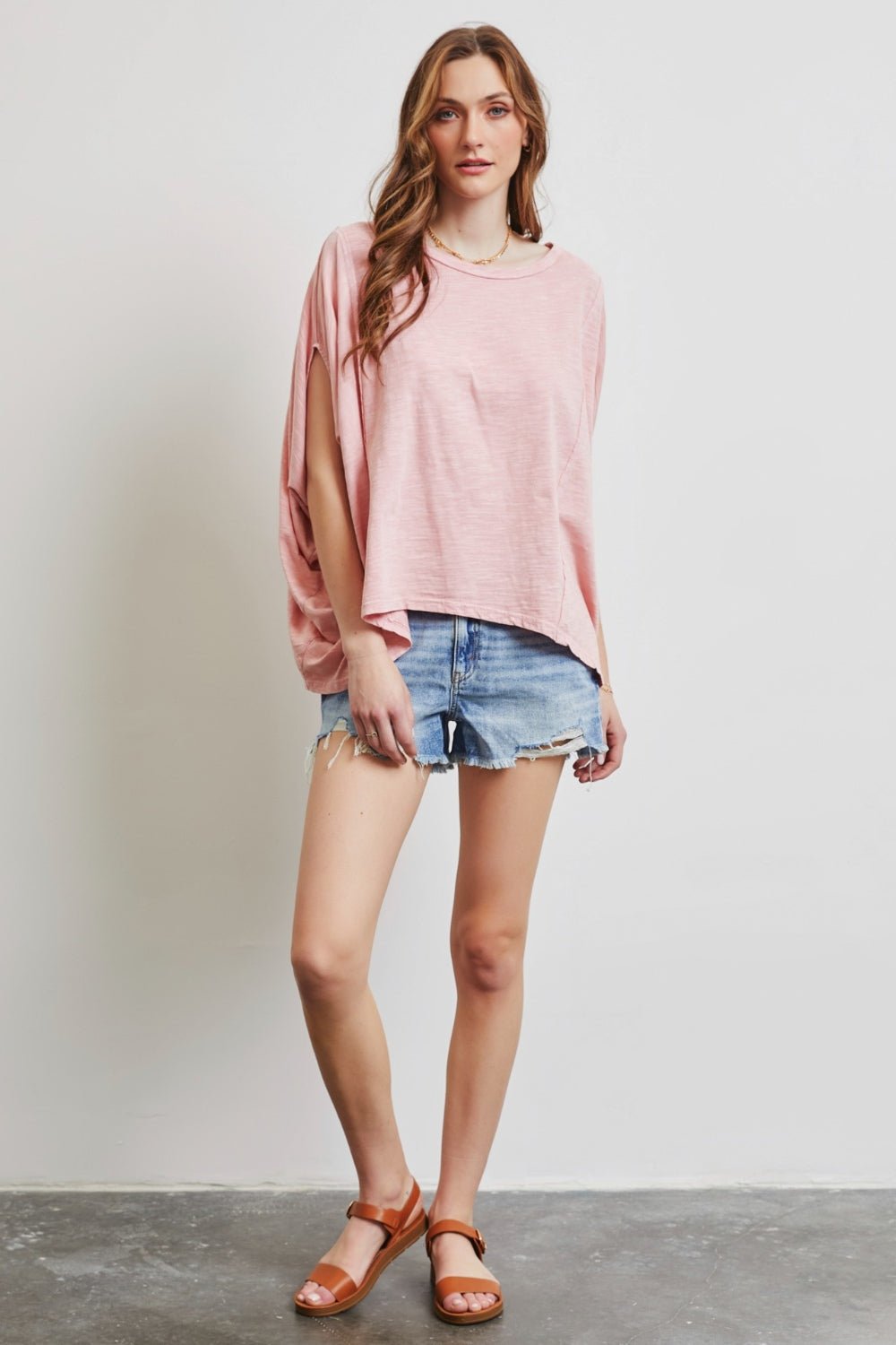 HEYSON Full Size Garment - Dyed Boat Neck Oversized Top - Mervyns