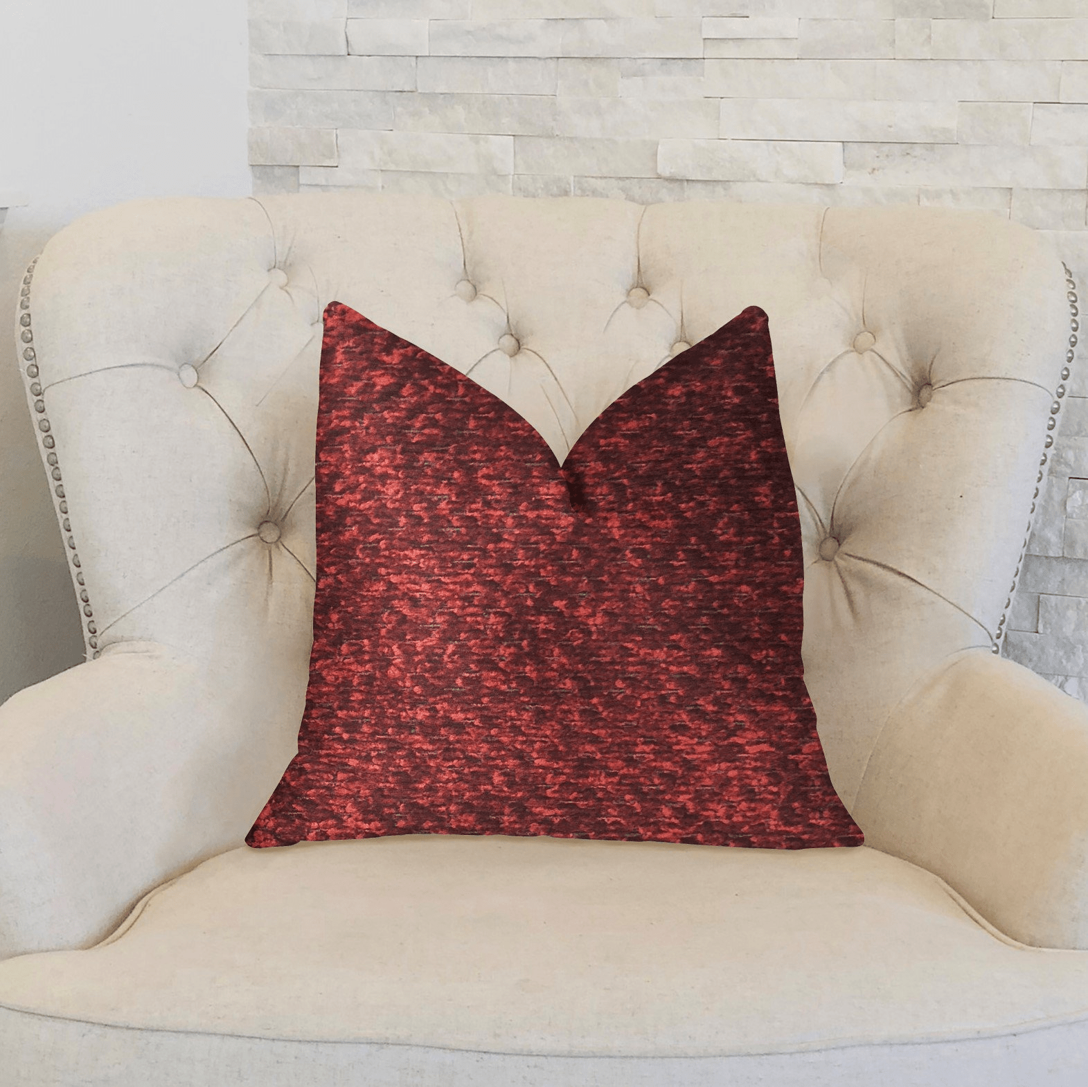 Hibiscus Burgundy Red Luxury Throw Pillow - Mervyns