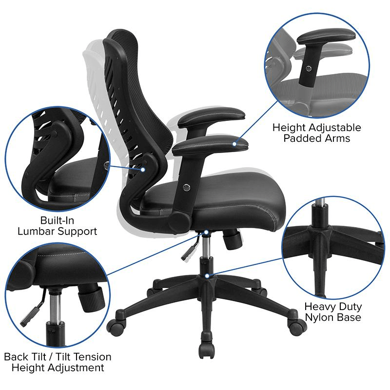 High Back Designer Black Mesh Executive Swivel Office Chair - Mervyns