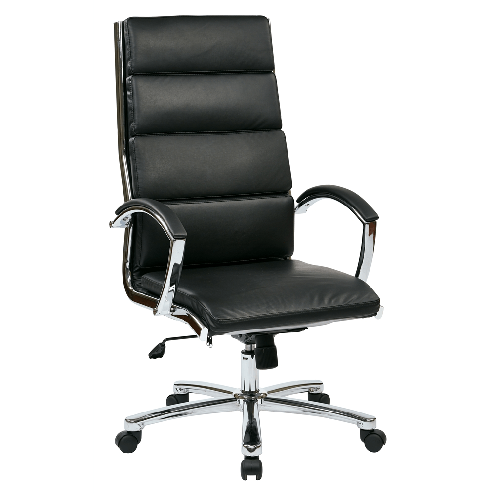 High Back Executive Black Faux Leather Chair - Mervyns