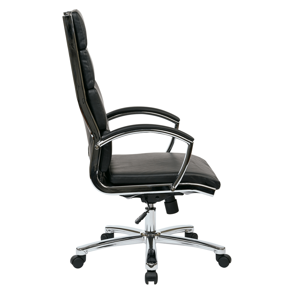 High Back Executive Black Faux Leather Chair - Mervyns