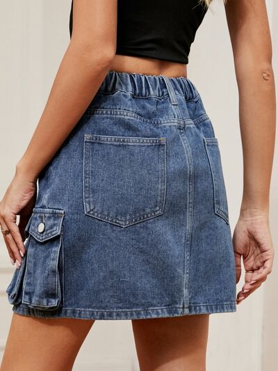 High Waist Denim Skirt - Mervyns