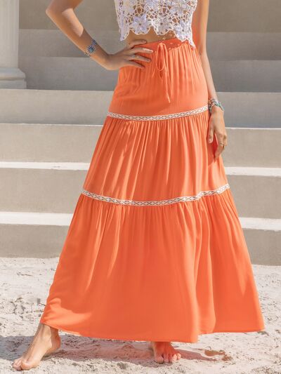 High Waist Maxi Tiered Skirt - Mervyns