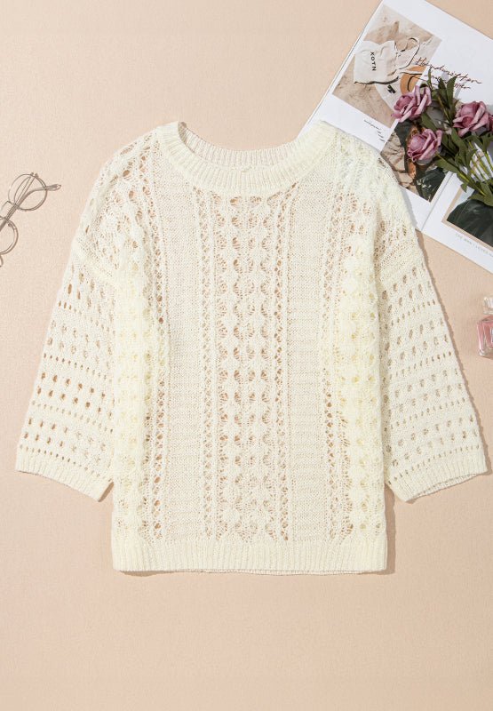 Hollow Out Drop Shoulder Sweater - Mervyns