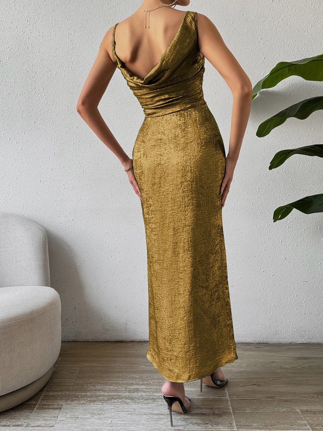 Honey Asymmetric Neck Sleeveless Midi Dress - Mervyns