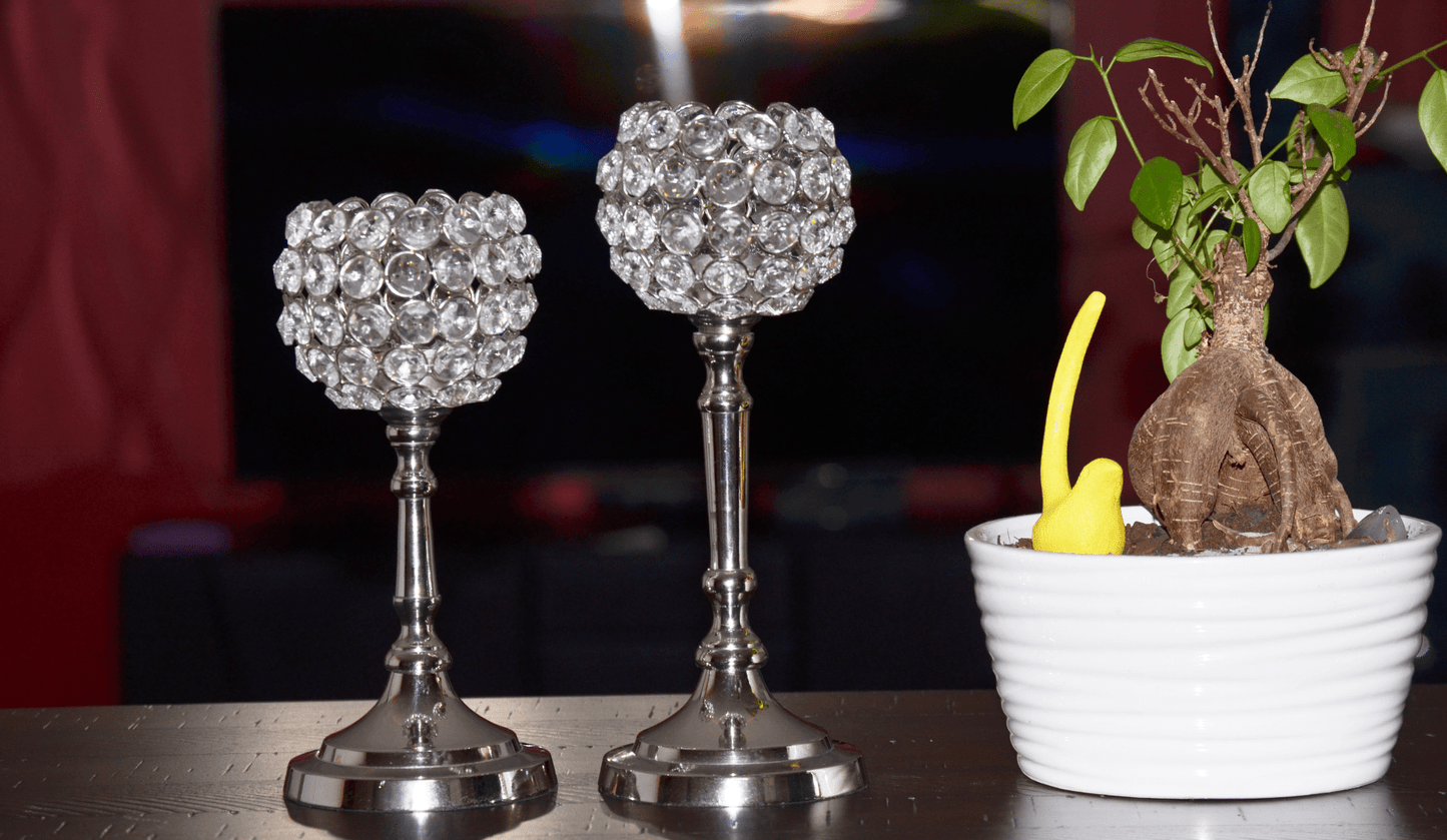 Hurricane Crystal Candle Holder - Set of 2 - Mervyns