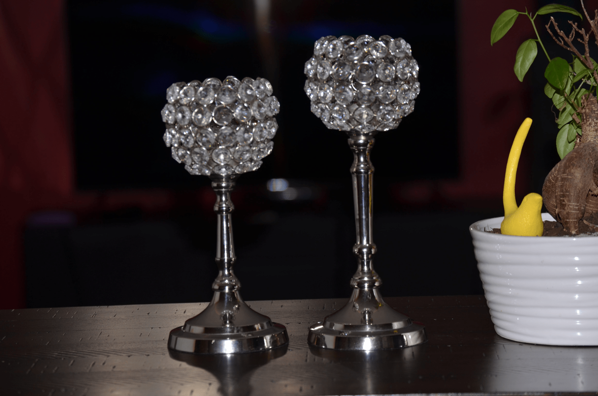 Hurricane Crystal Candle Holder - Set of 2 - Mervyns