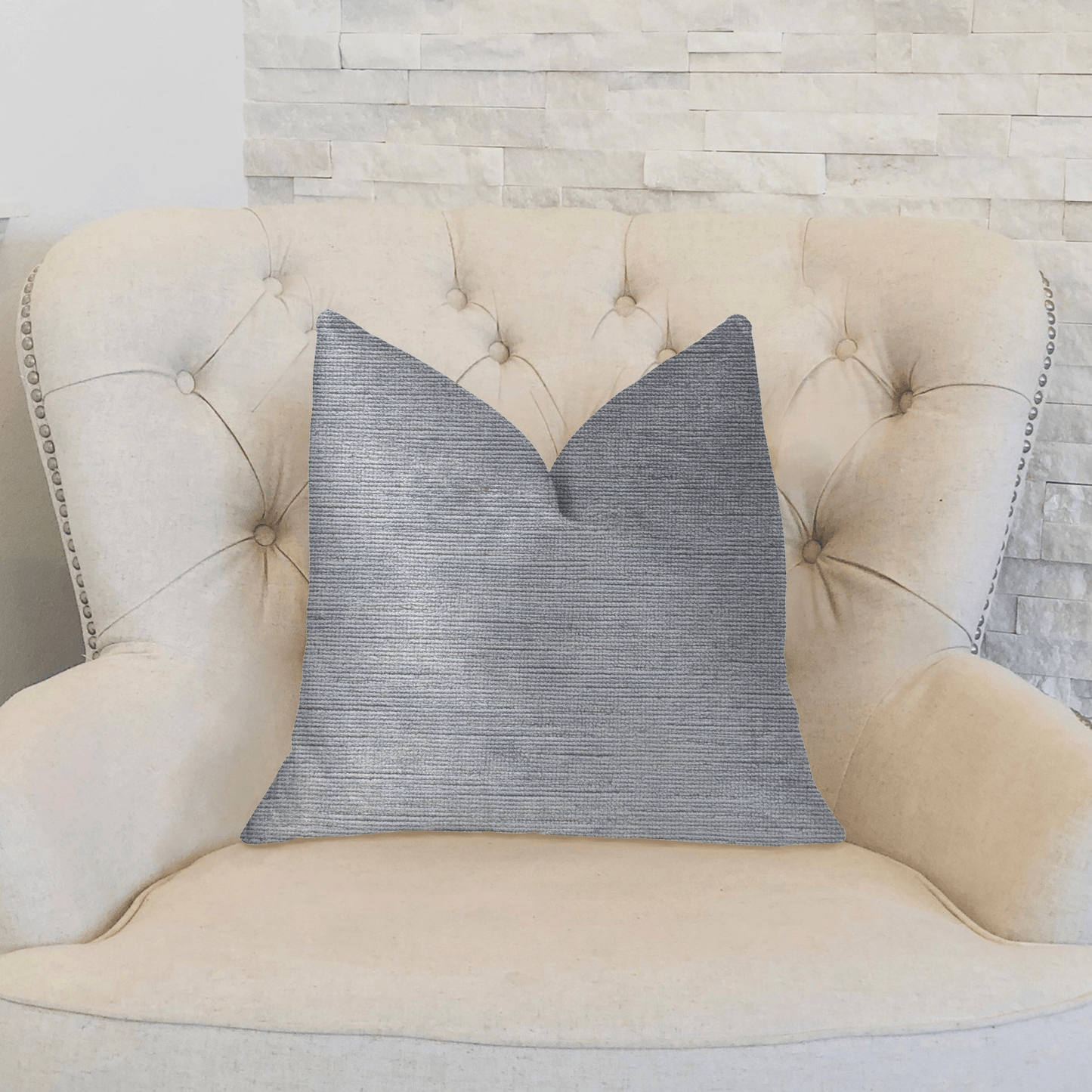 Icy Sky Blue and Silver Luxury Throw Pillow - Mervyns