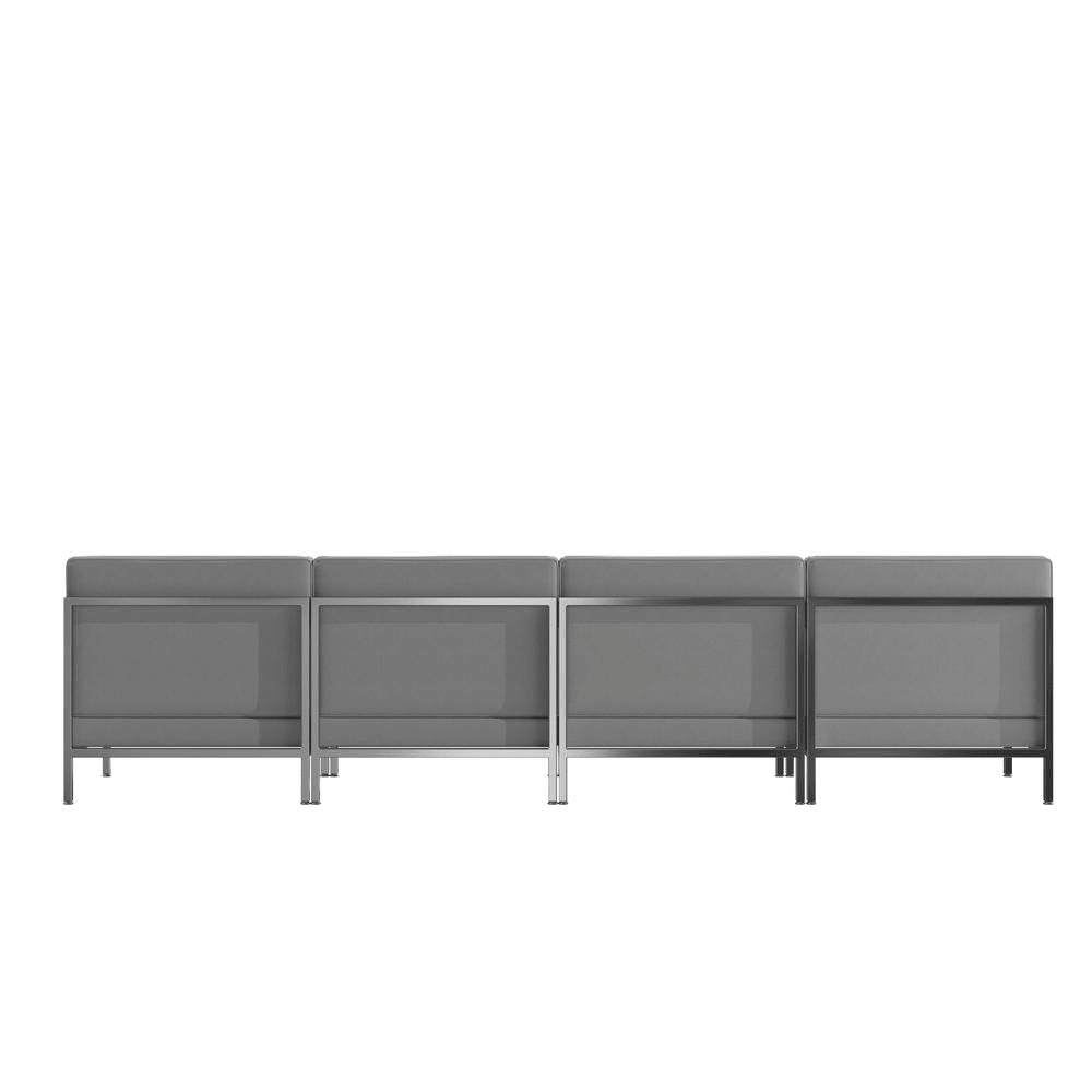 Imagination 4 Piece Gray LeatherSoft Waiting Room Lounge Set - Reception Bench - Mervyns