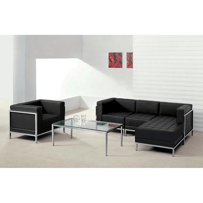 Imagination Black LeatherSoft Sectional & Chair, 5 Pieces - Mervyns