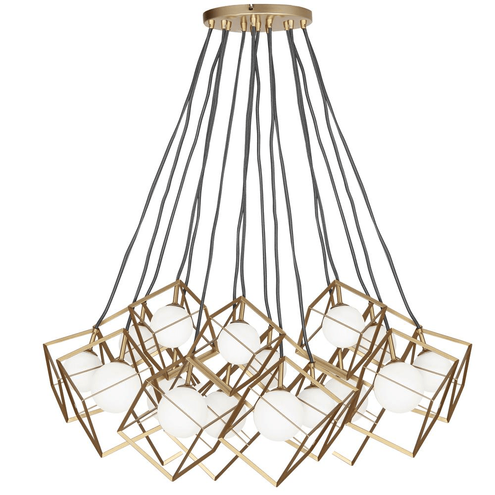 Isabella 16LT Halogen Pendant, GLD with WH Glass - Mervyns