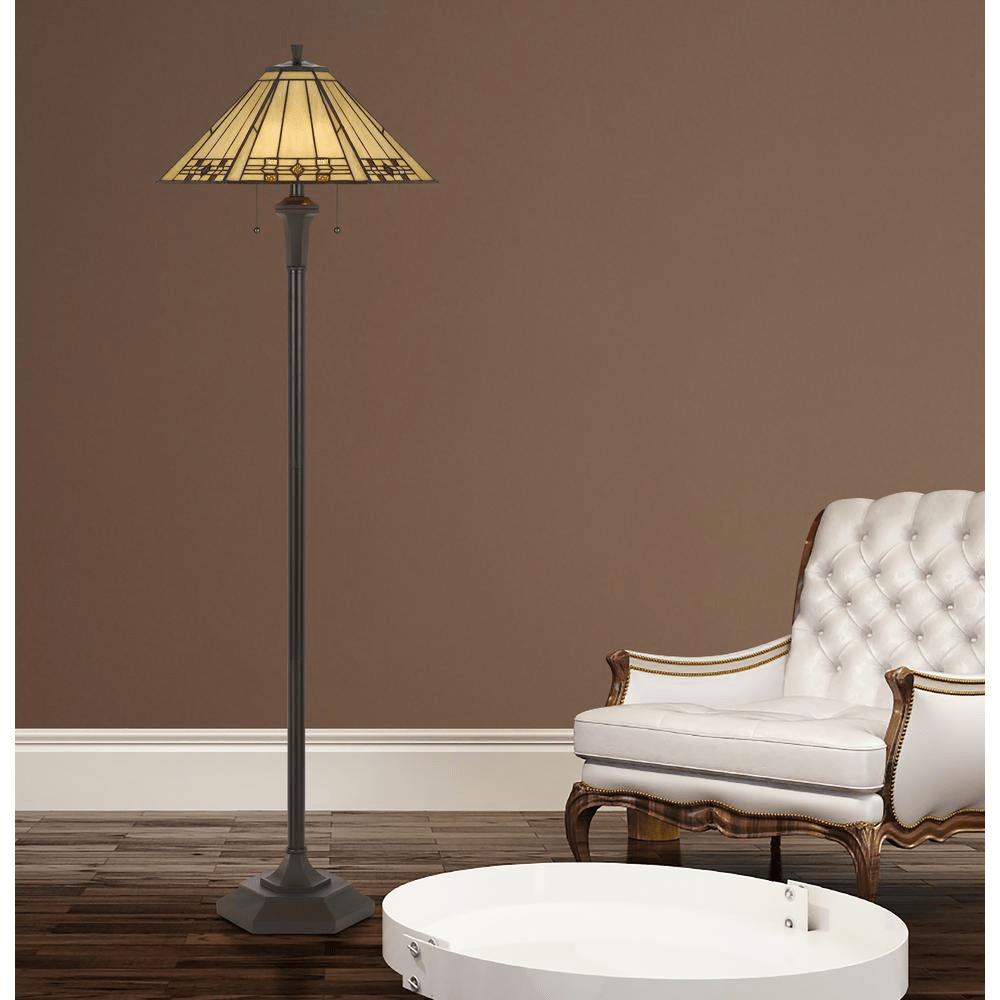 Iva 100W X 2 Tiffany Floor Lamp - Mervyns