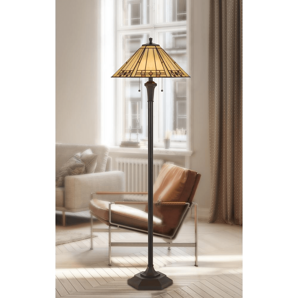 Iva 100W X 2 Tiffany Floor Lamp - Mervyns