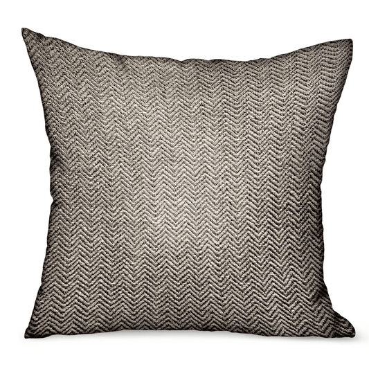 Jagged Ash Gray Chevron Luxury Outdoor/Indoor Throw Pillow - Mervyns