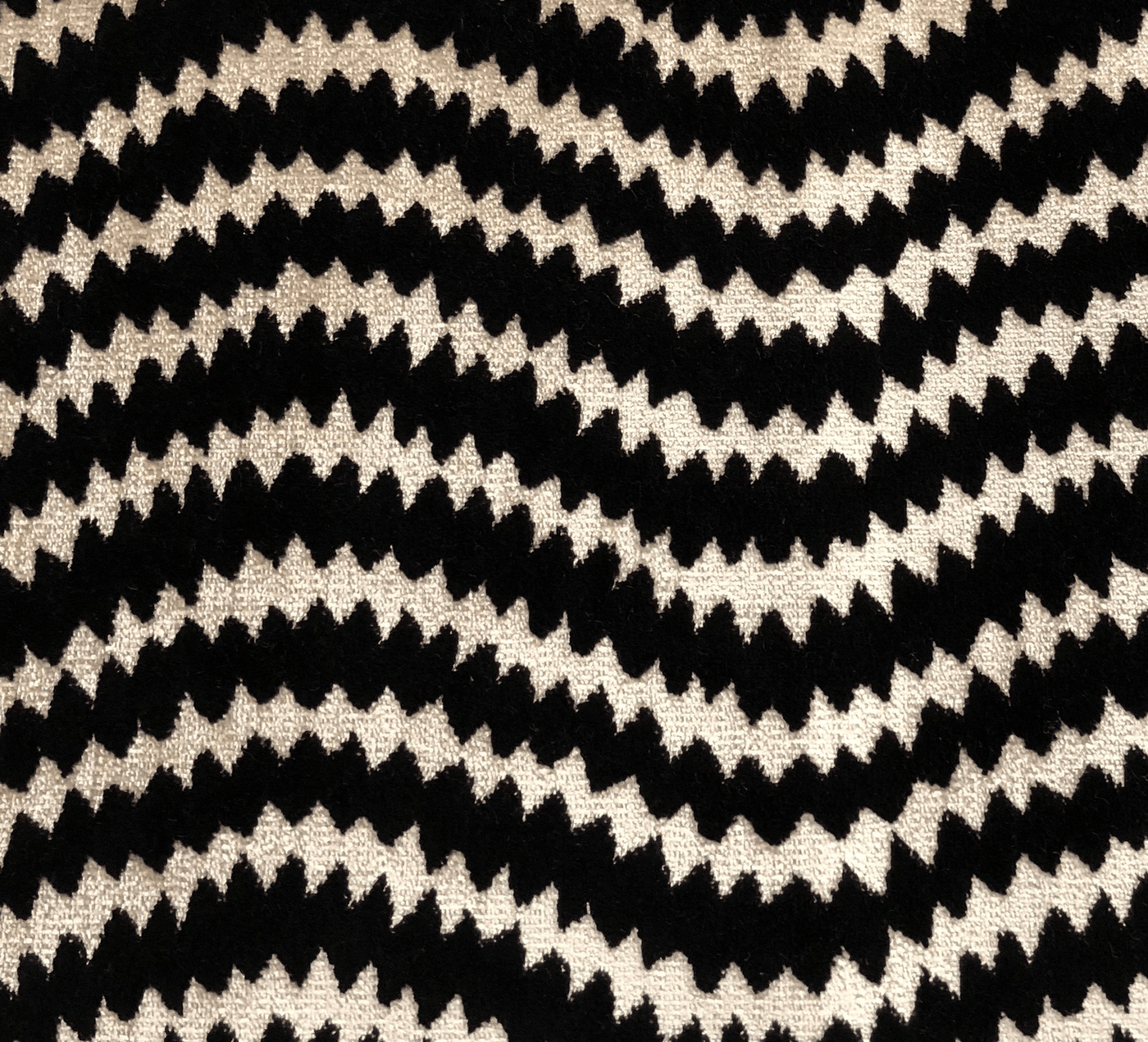 Jagged Fringe Luxury Throw Pillow in Black and Beige - Mervyns