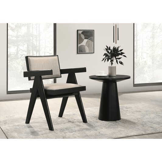 Jasper 21"W 3-Piece Ebony Black Arm Chairs and Console Table Set - Mervyns