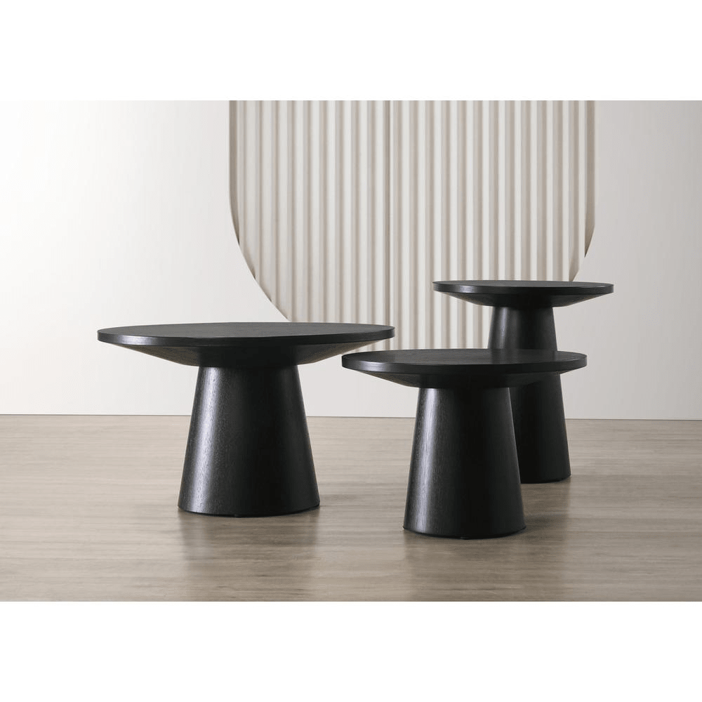 Jasper Ebony Black 3-Piece Coffee, End, & Console Table Set - Mervyns