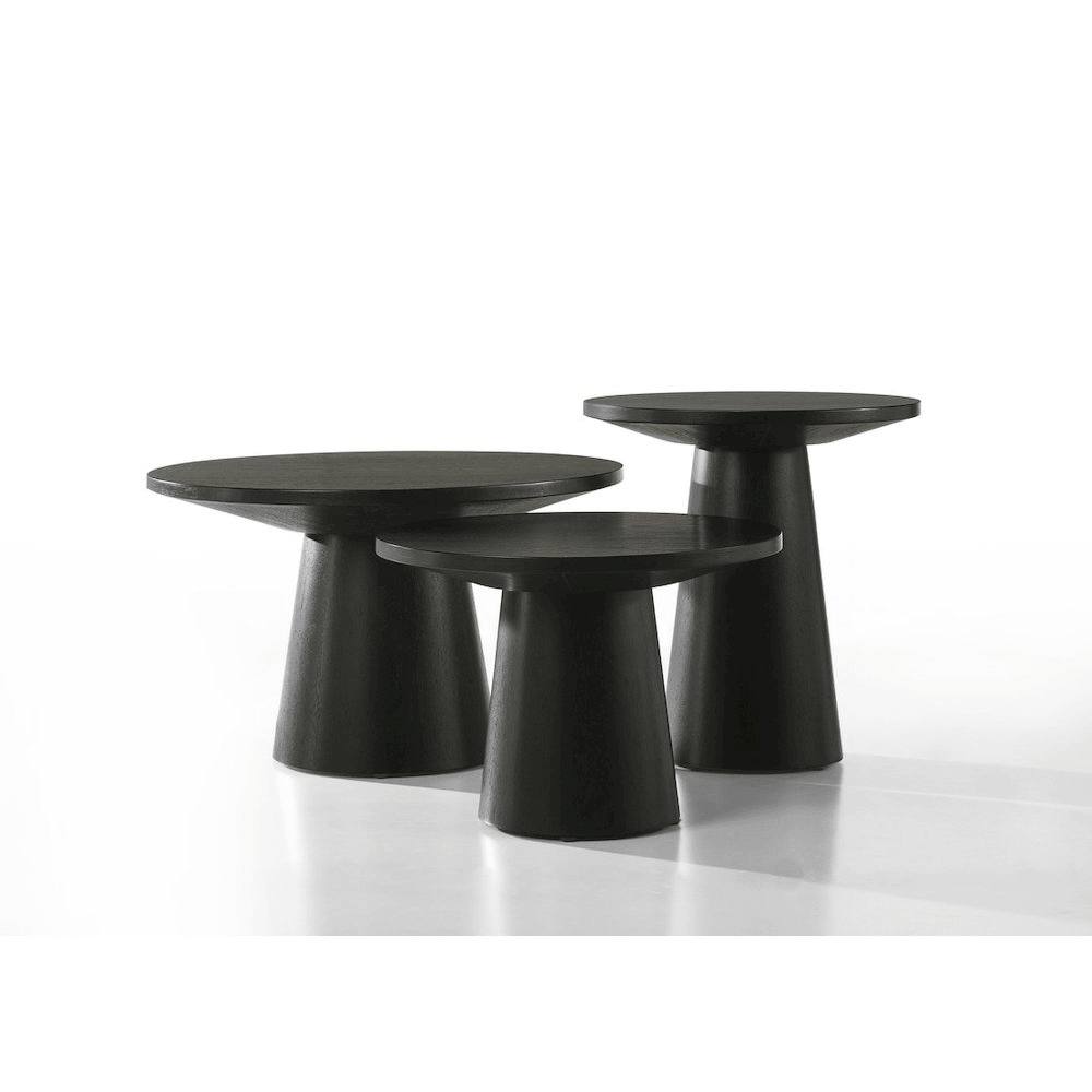 Jasper Ebony Black 3-Piece Coffee, End, & Console Table Set - Mervyns