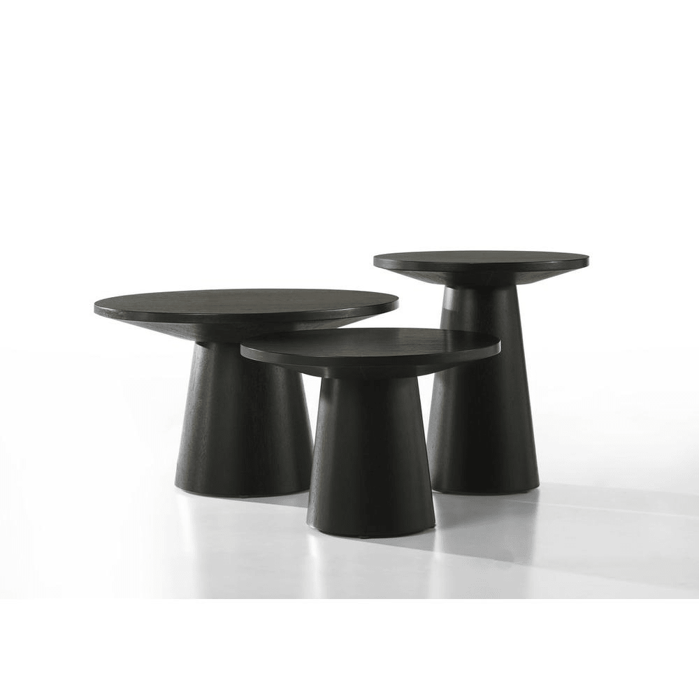 Jasper Ebony Black 3-Piece Coffee, End, & Console Table Set - Mervyns