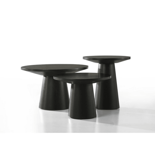Jasper Ebony Black 3-Piece Coffee, End, & Console Table Set - Mervyns