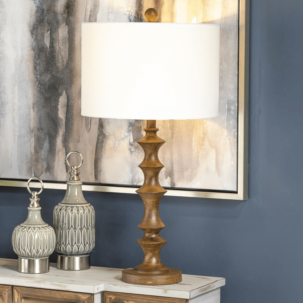 Jonah Resin Wood Table Lamp - Mervyns