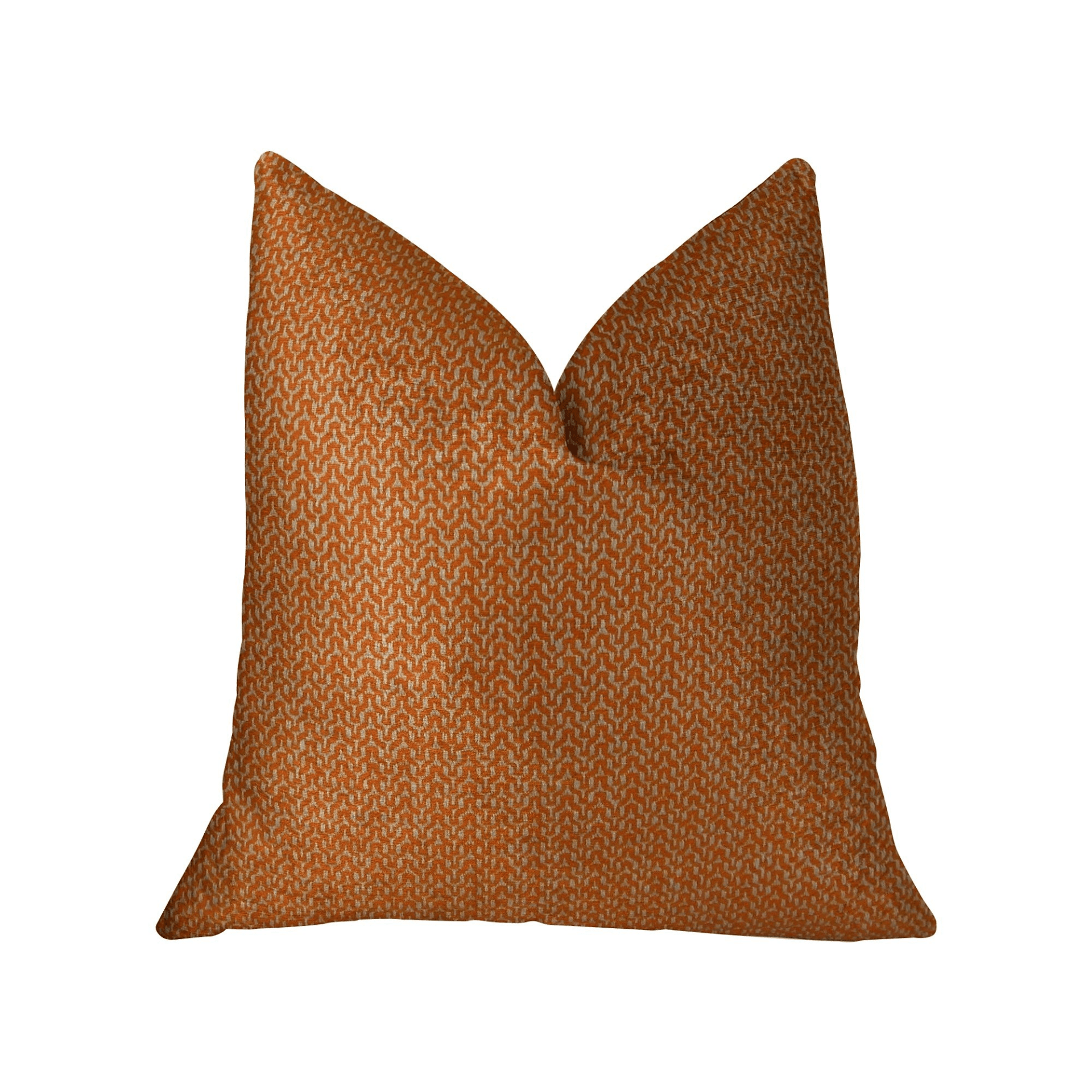 Kashmiri Oak Orange and Taupe Handmade Luxury Pillow - Mervyns