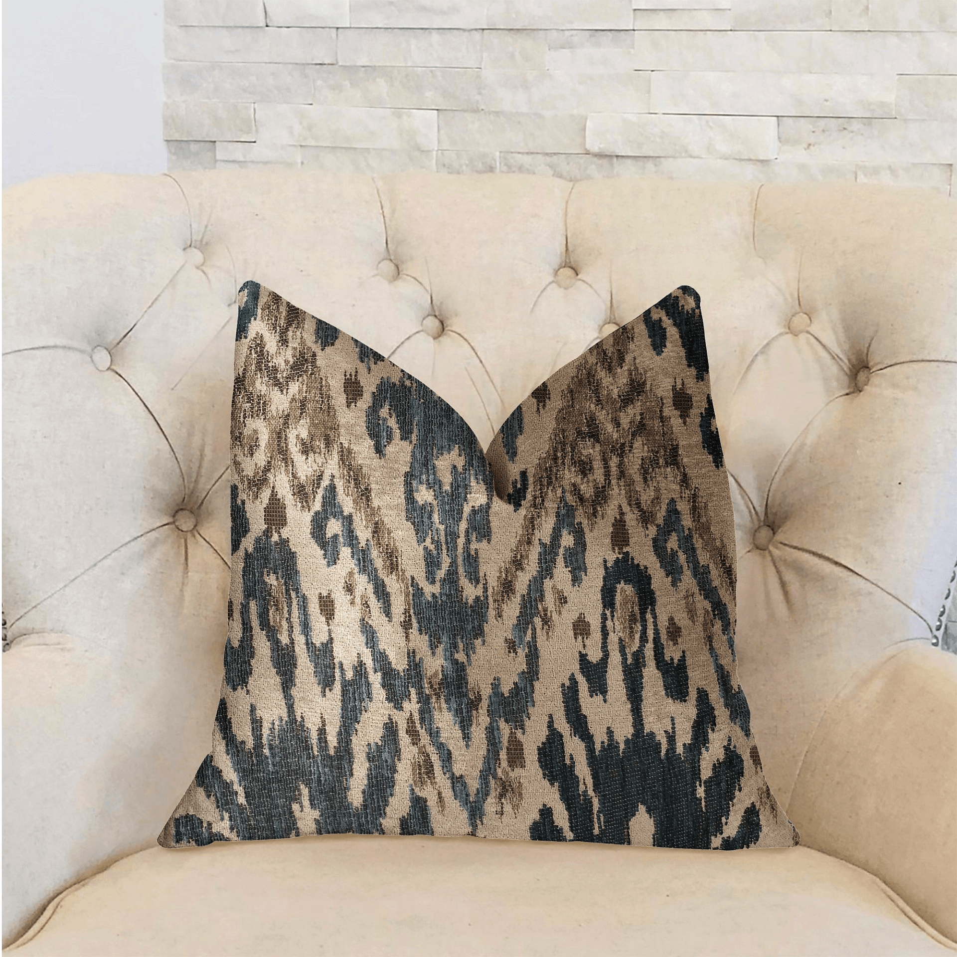 Kaveh Green, Beige and Brown Luxury Throw Pillow - Mervyns