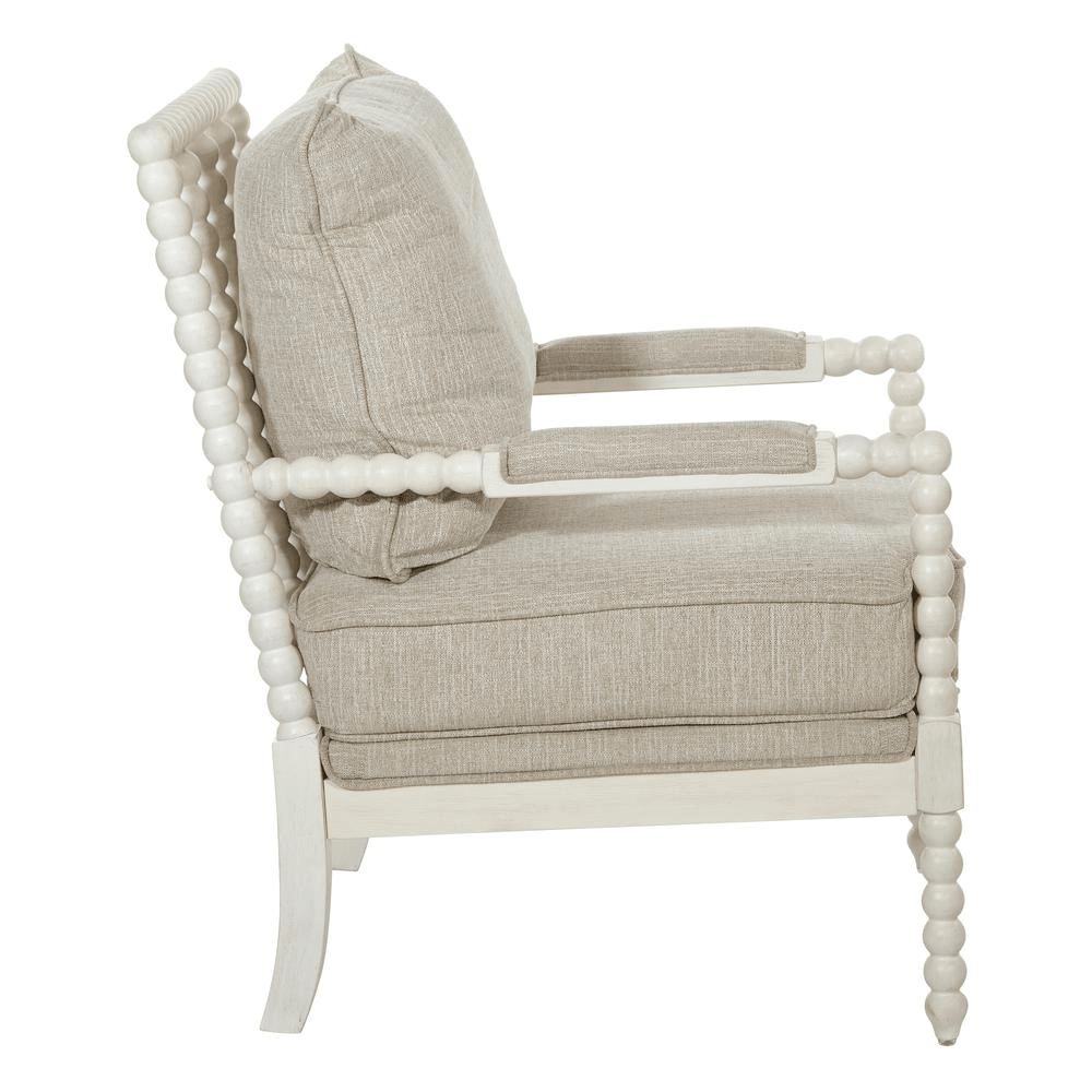 Kaylee Spindle Chair, Beige Linen - Mervyns