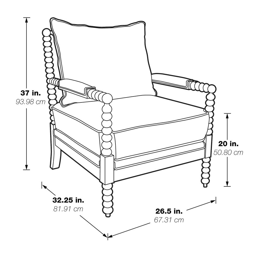 Kaylee Spindle Chair, Beige Linen - Mervyns