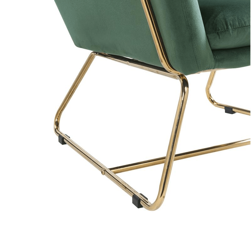 Keira Gray Velvet Accent Chair with Metal Base - Mervyns
