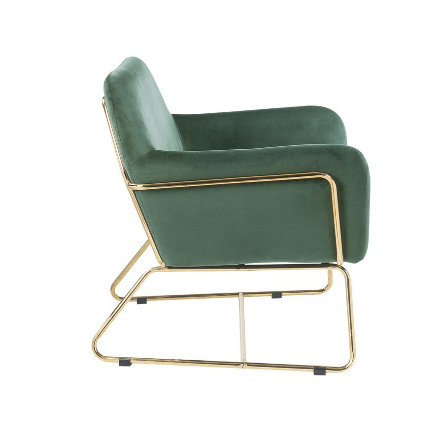 Keira Gray Velvet Accent Chair with Metal Base - Mervyns