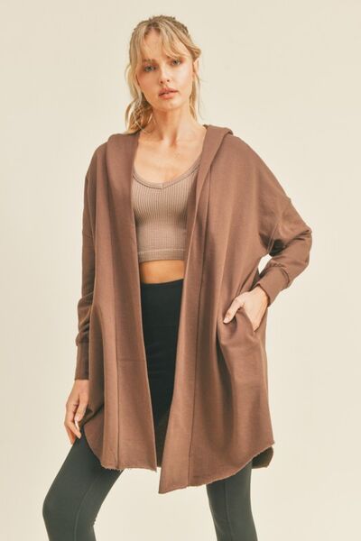 Kimberly C Open Front Longline Hooded Cardigan - Mervyns