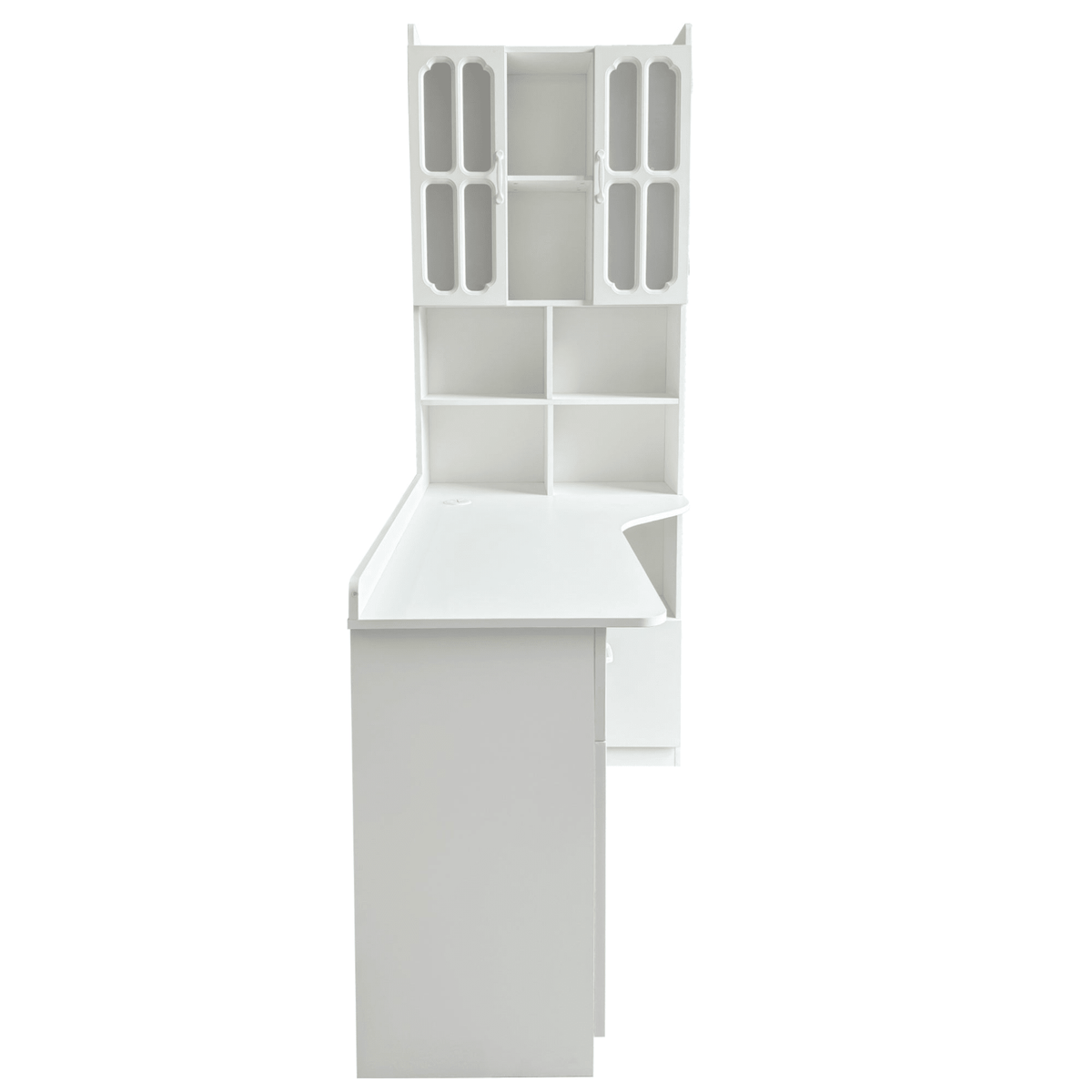 L-Shaped Corner Computer Desk for Home Office or Study desk, Study Modern Style Table with Drawers, Bookshelf & Hutch, 2-in-1 L-Shaped Design, Large Working Space,white - Mervyns