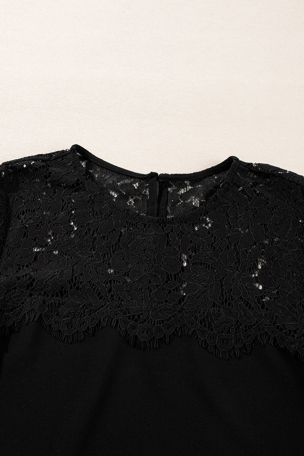 Lace Detail Round Neck Long Sleeve Blouse - Mervyns