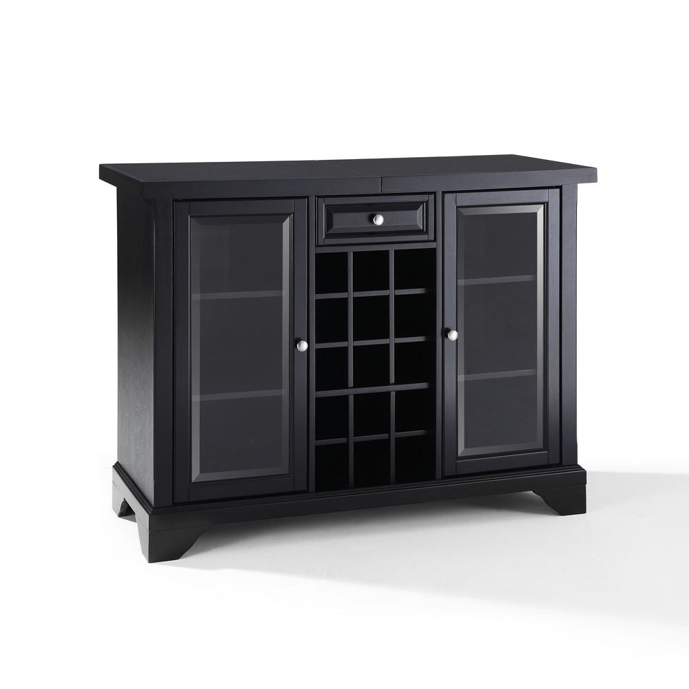 Lafayette Sliding Top Bar Cabinet Black - Mervyns