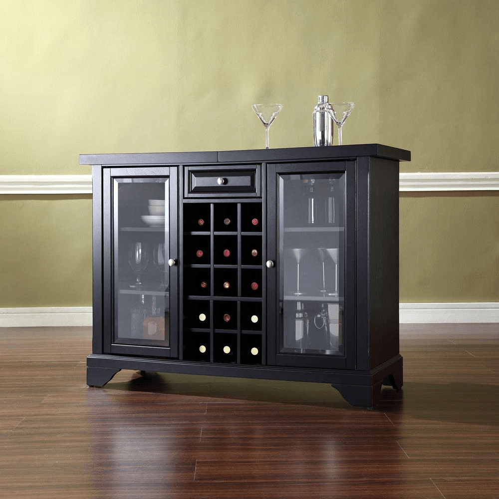 Lafayette Sliding Top Bar Cabinet Black - Mervyns