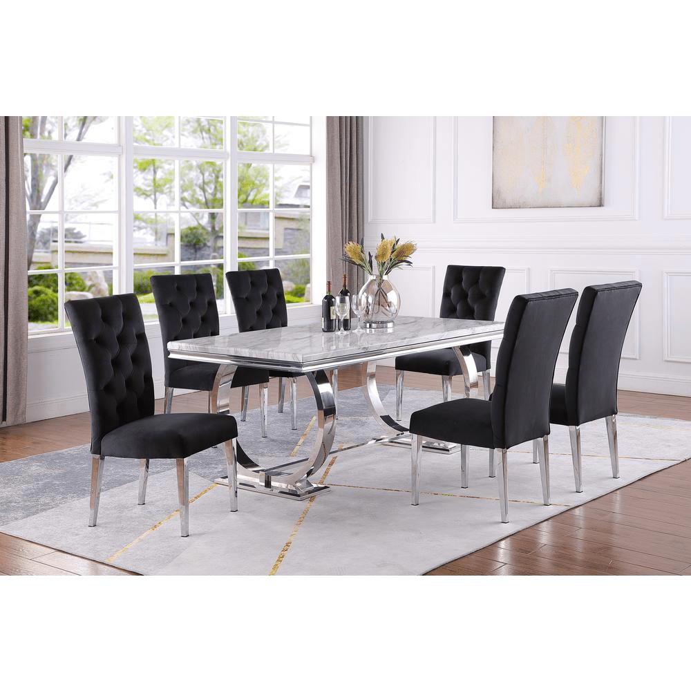 Layla Modern Faux Marble Rectangular Dining Table - Mervyns