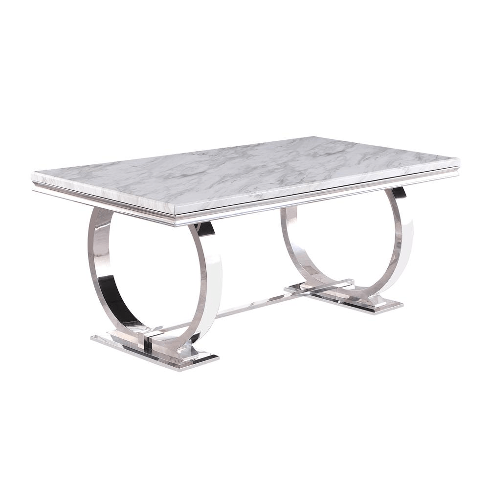 Layla Modern Faux Marble Rectangular Dining Table - Mervyns