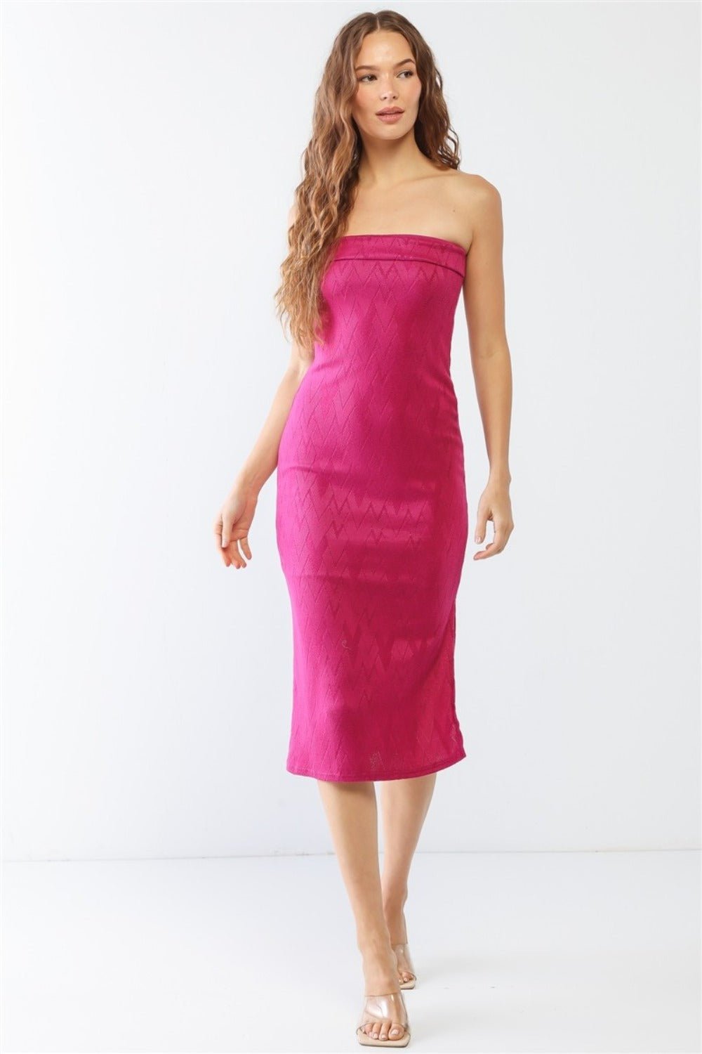 Le Lis Geometric Print Strapless Side Slit Dress - Mervyns
