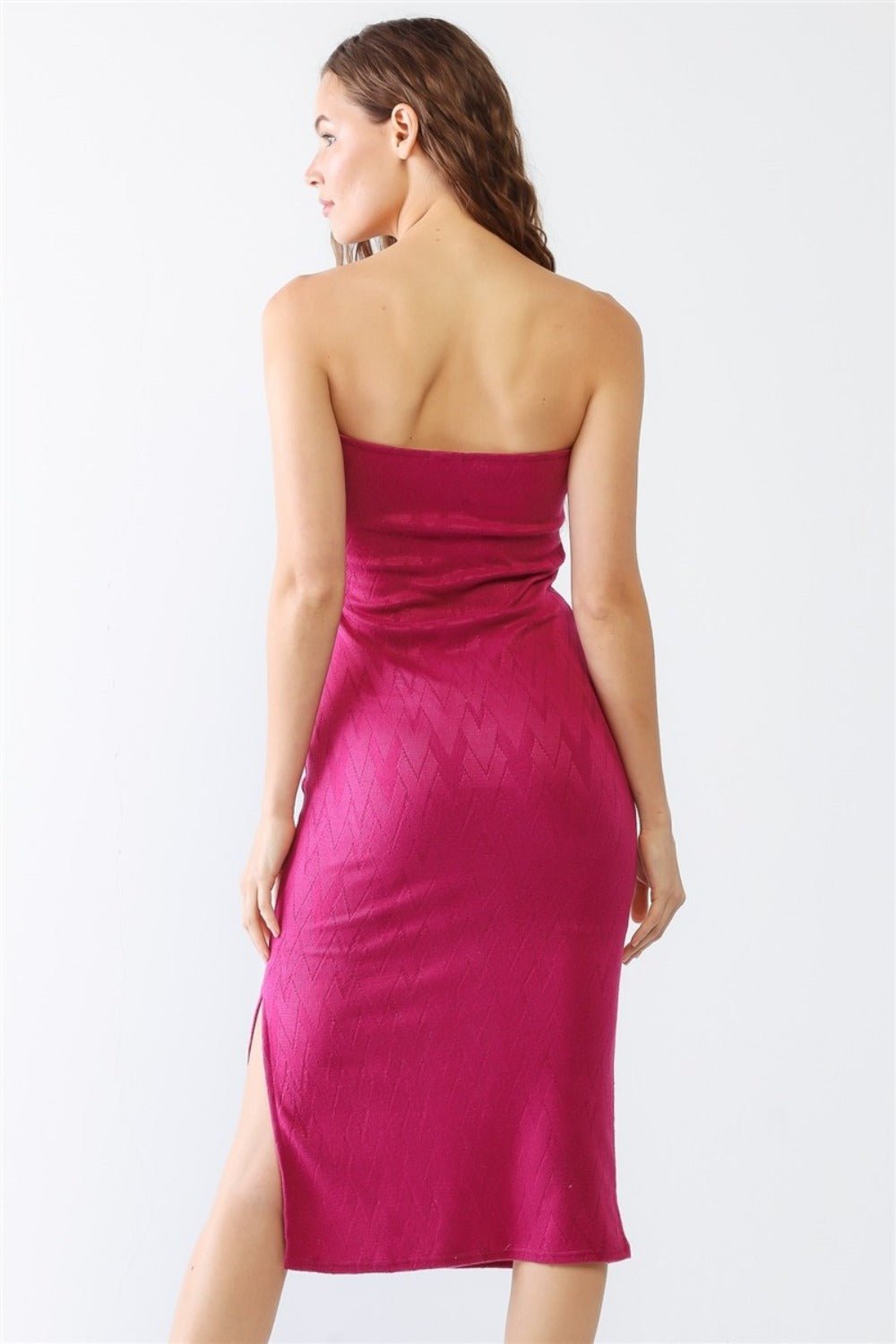 Le Lis Geometric Print Strapless Side Slit Dress - Mervyns