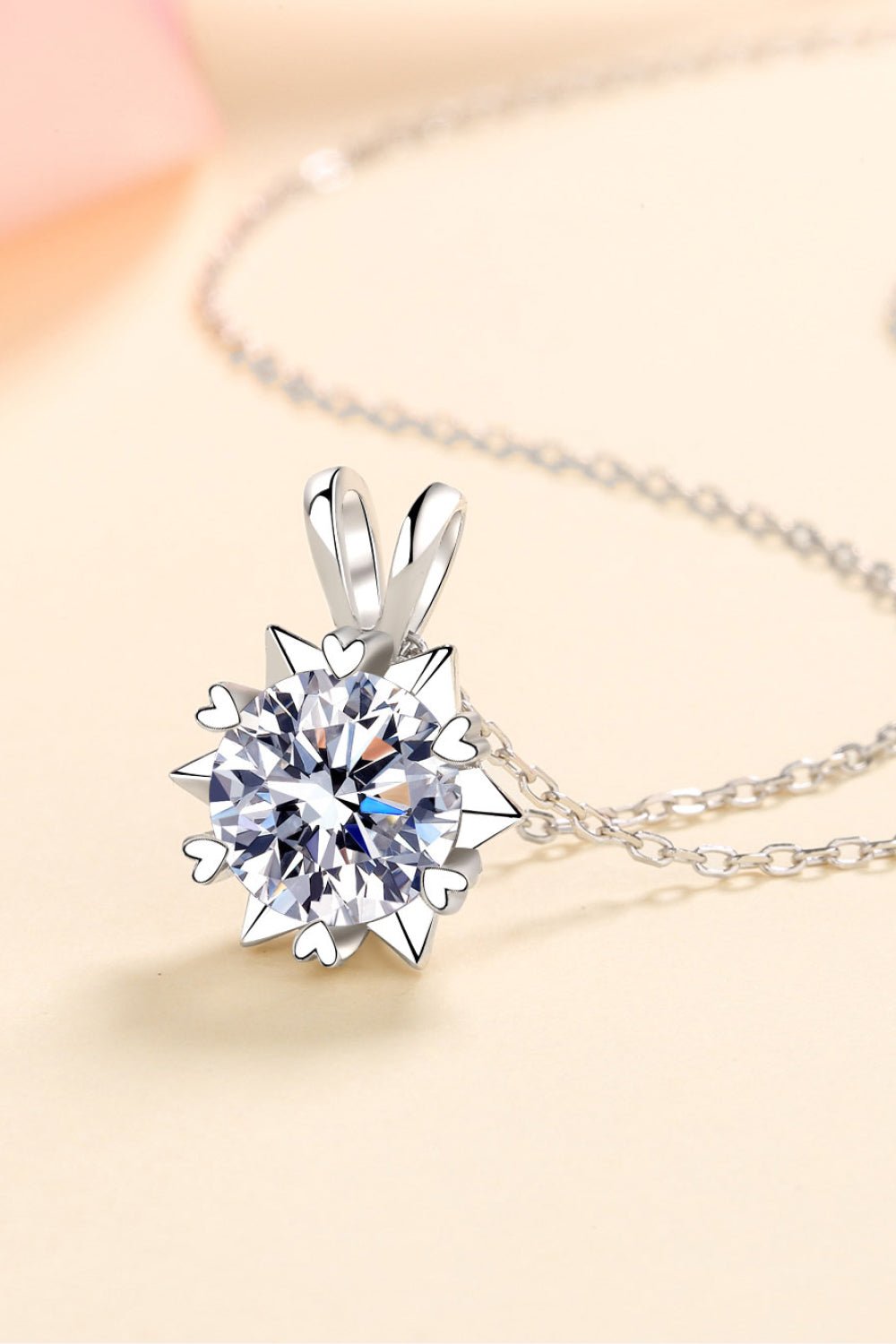 Learning To Love 925 Sterling Silver Moissanite Pendant Necklace - Mervyns