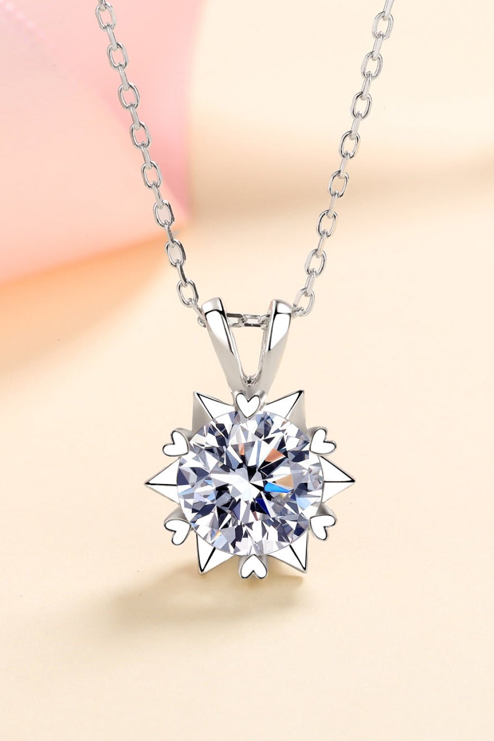 Learning To Love 925 Sterling Silver Moissanite Pendant Necklace - Mervyns