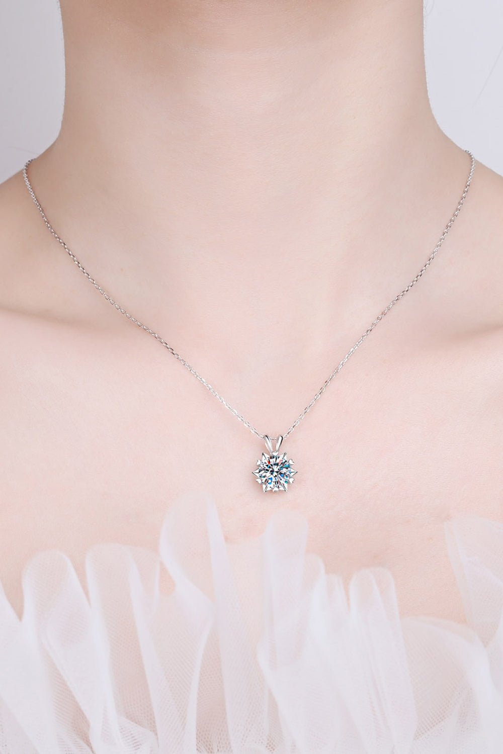 Learning To Love 925 Sterling Silver Moissanite Pendant Necklace - Mervyns