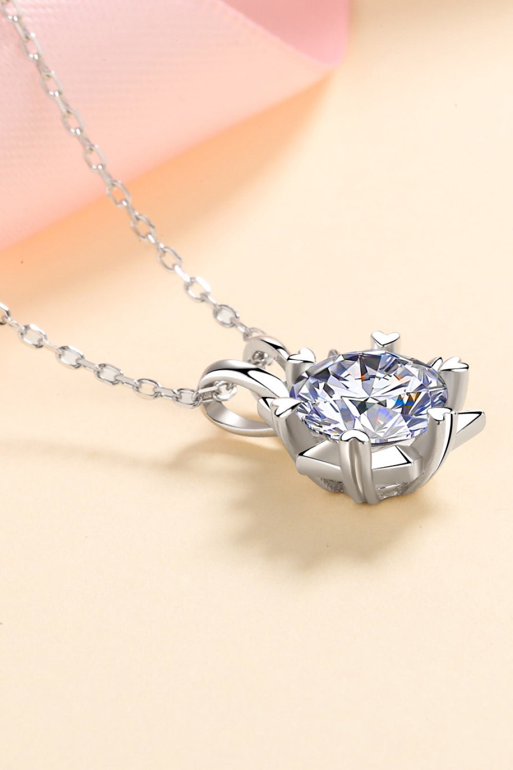 Learning To Love 925 Sterling Silver Moissanite Pendant Necklace - Mervyns