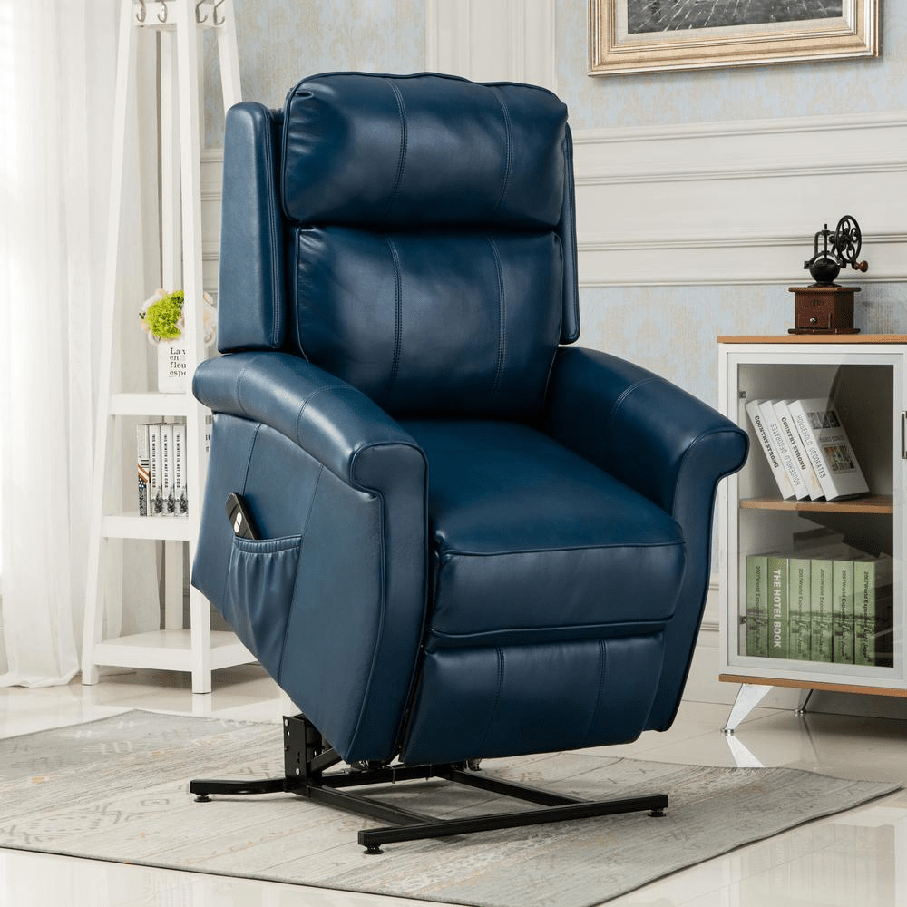 Lehman Navy Blue Traditional Lift Chair - Mervyns