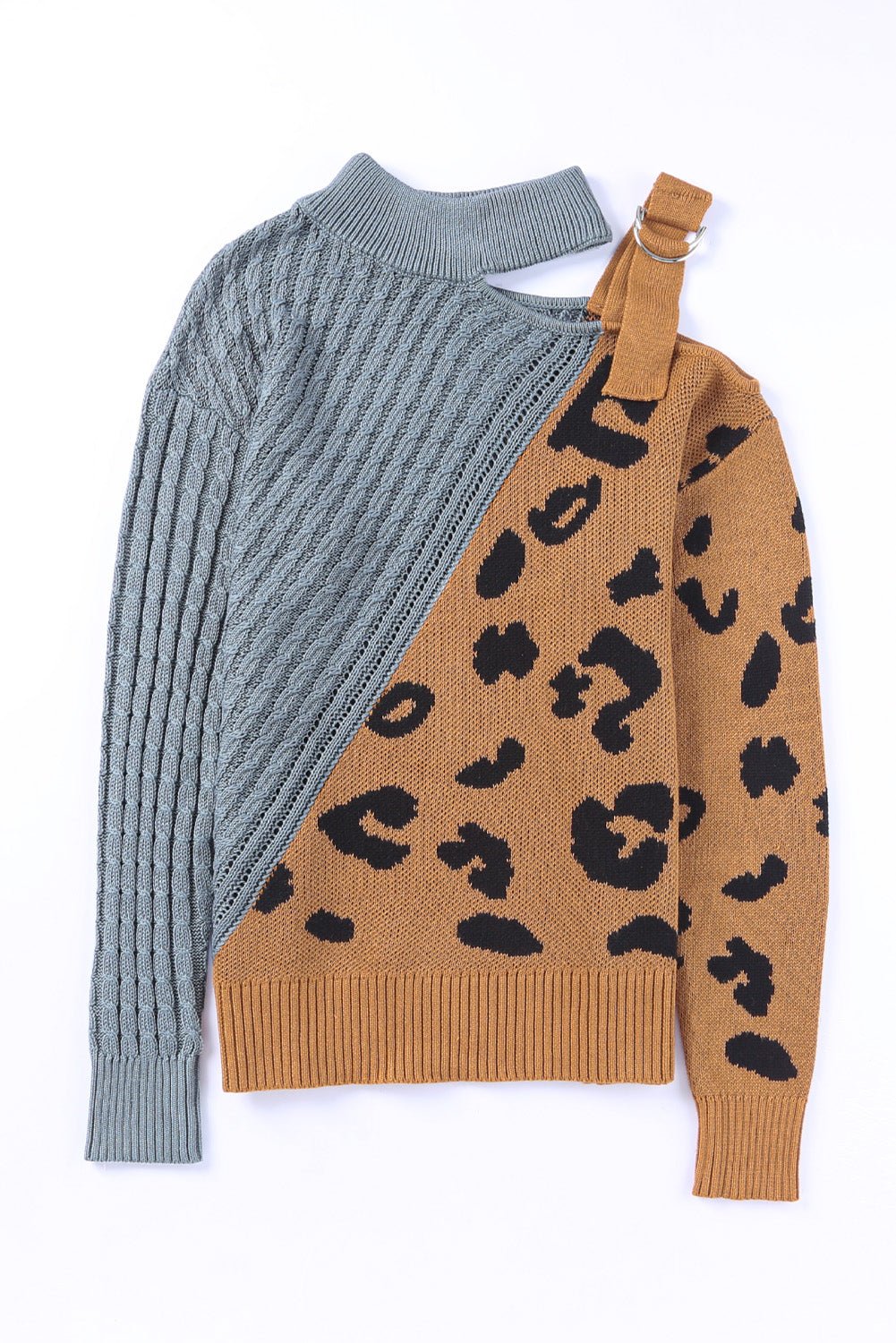 Leopard Block Turtleneck Sweater - Mervyns