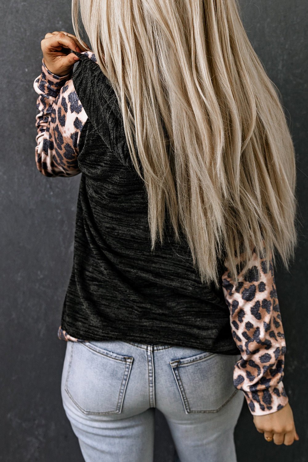 Leopard Color Block Raglan Sleeve Hoodie - Mervyns