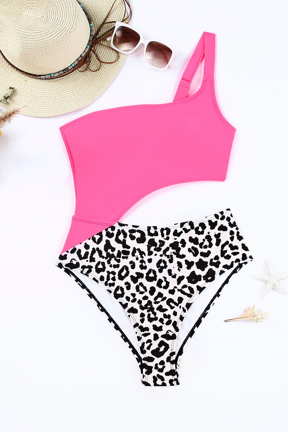 Leopard Cutout One - Shoulder One - Piece Swimsuit - Mervyns