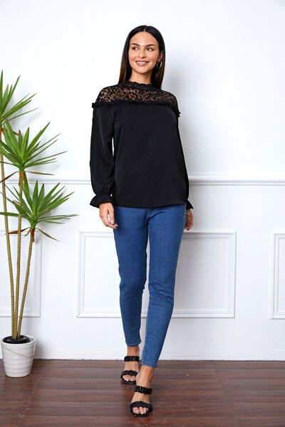 Leopard Frill Flounce Sleeve Blouse - Mervyns