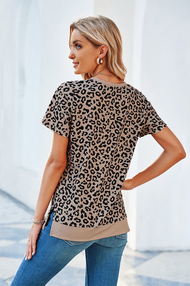 Leopard Print Short Sleeve Tee - Mervyns